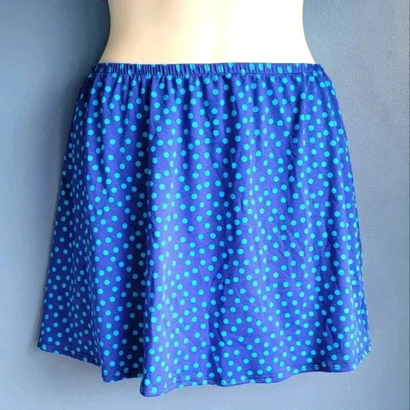 Cuter Couture Blue Polka Dot Beach Cover Up Swim Skirt Size M - Picture 1 of 4